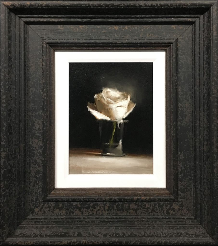 Neil Carroll - Single White Rose (Sold) - Cheshire Art Gallery