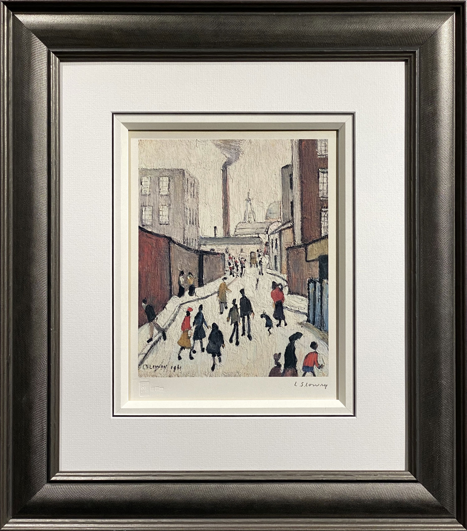 L S Lowry Street Scene Print Signed Limited Edition Print