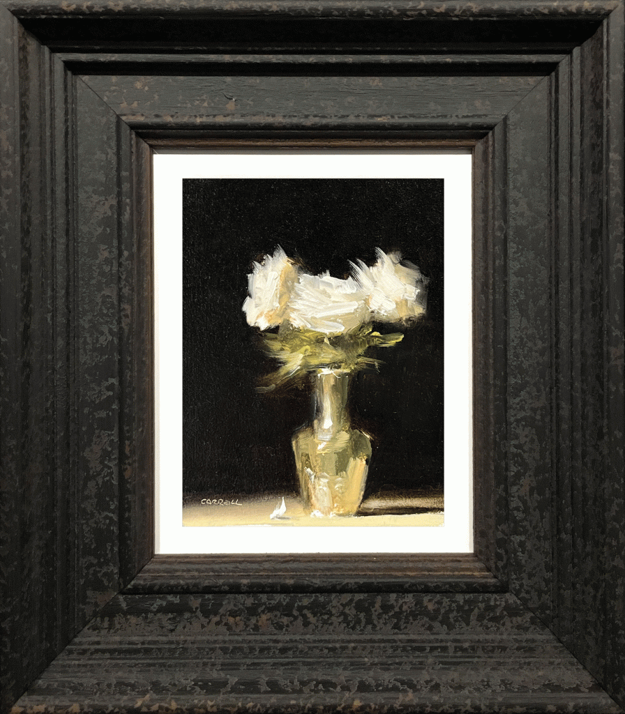 Neil Carroll Three Roses Original Still Life Painting for sale