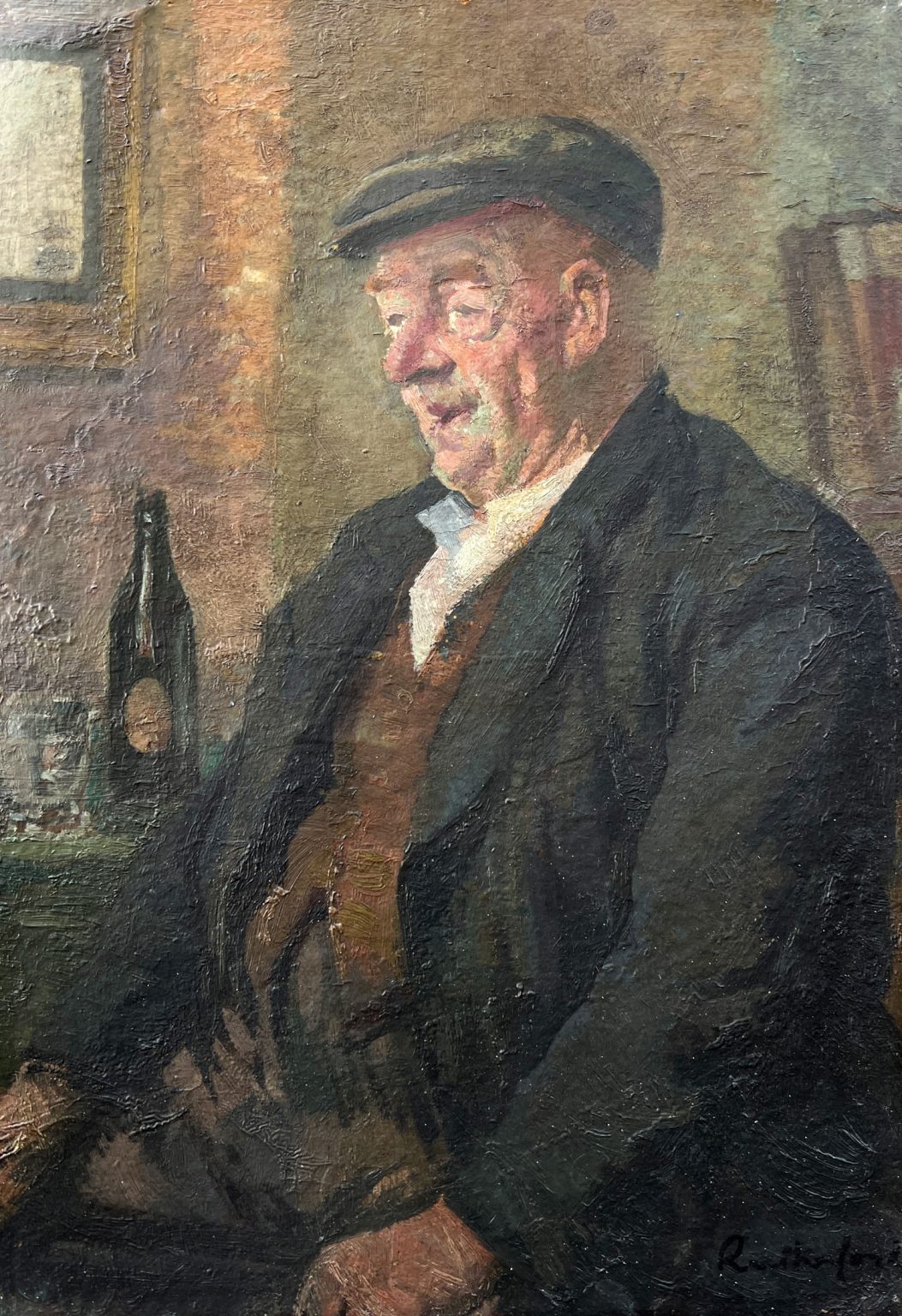 Harry Rutherford - A Quiet Pint Original Painting for Sale